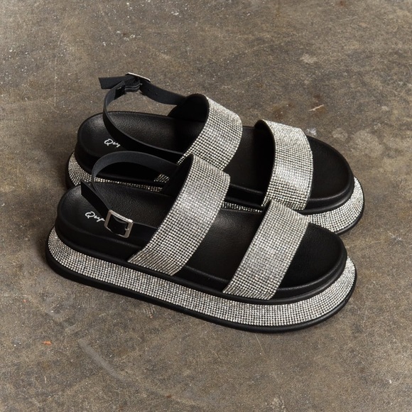 Shine On Platform Rhinestone Slingback Sandal - Picture 6 of 7